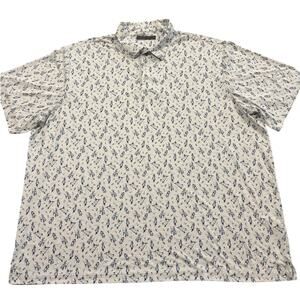 Roundtree & Yorke Polo Shirt Mens 4XLT White Rodeo Print Performance Golf